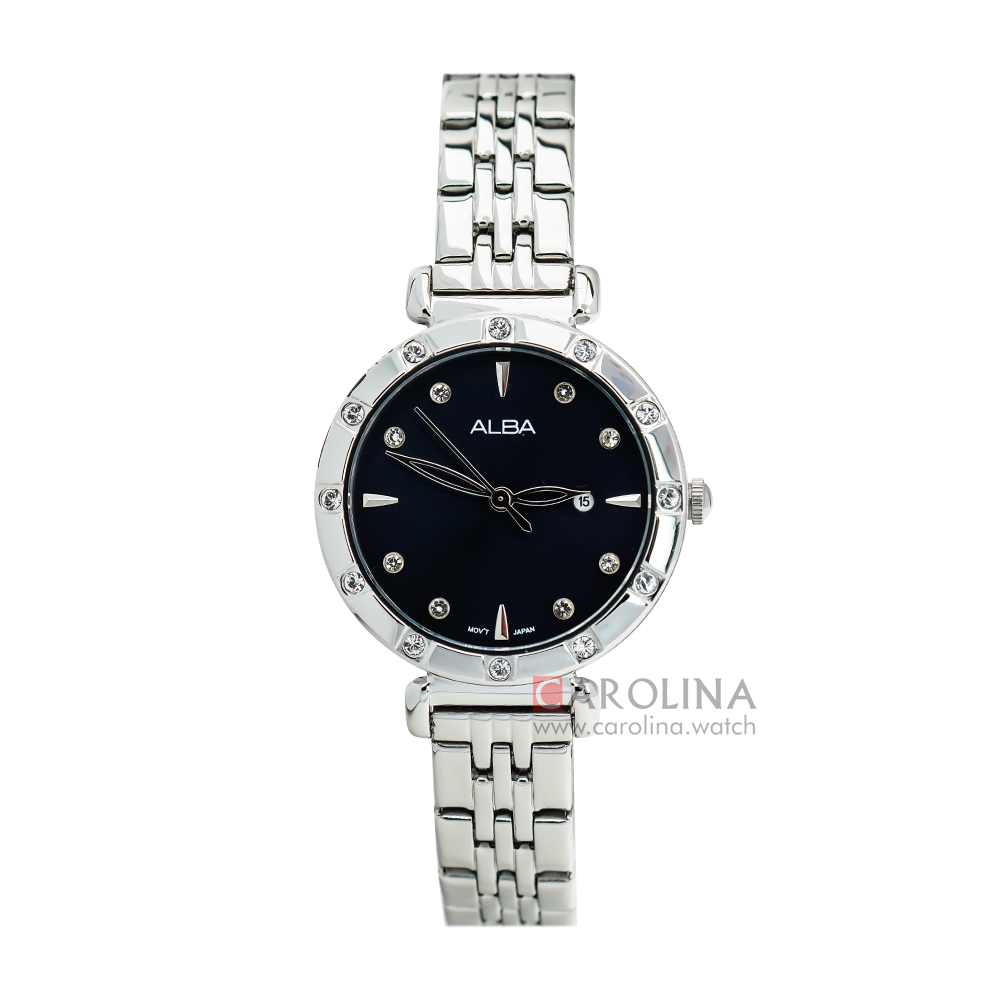 Jam Tangan ALBA AH7AA9X1 Women Black Dial Stainless Steel Strap