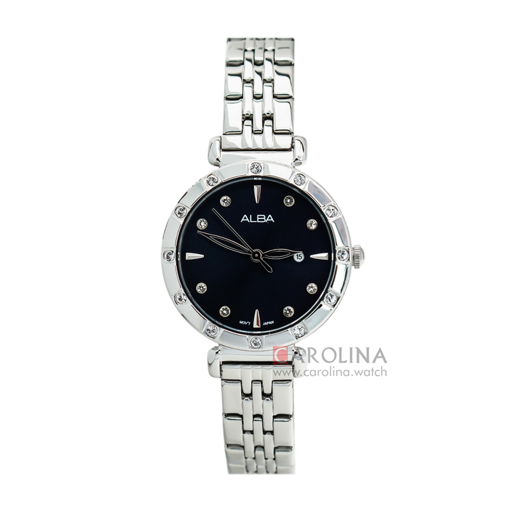 Jam Tangan ALBA AH7AA9X1 Women Black Dial Stainless Steel Strap
