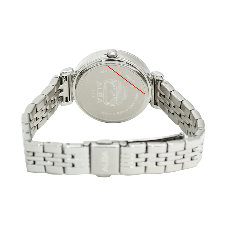 Jam Tangan ALBA AH7AA9X1 Women Black Dial Stainless Steel Strap