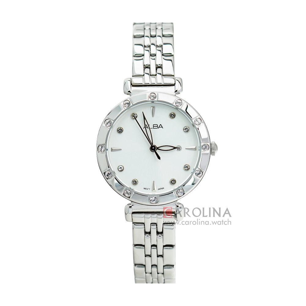 Jam Tangan ALBA AH7AB3X1 Women White Dial Stainless Steel Strap