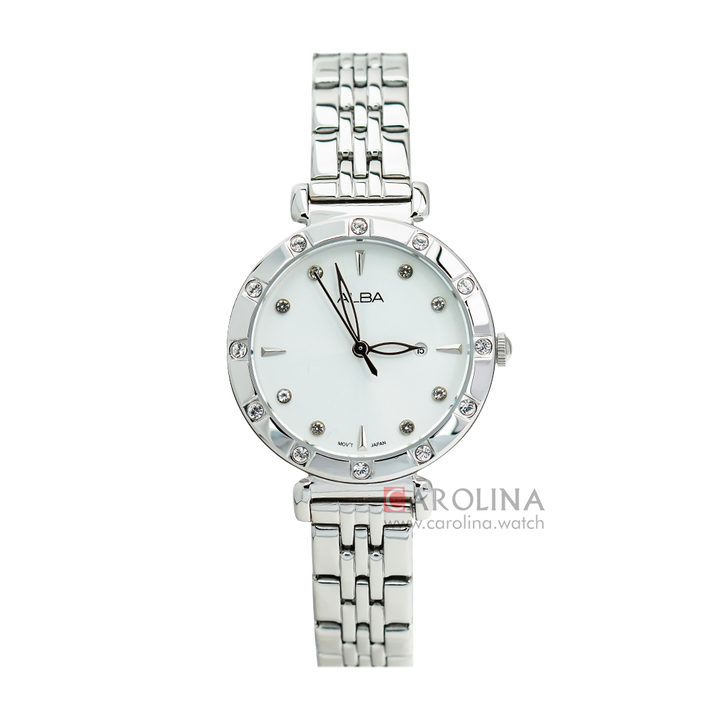 Jam Tangan ALBA AH7AB3X1 Women White Dial Stainless Steel Strap