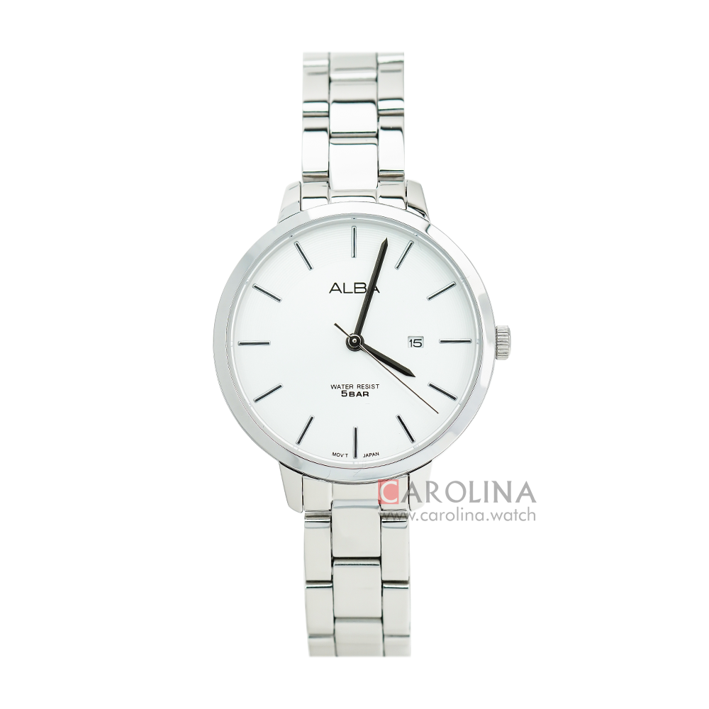 Jam Tangan ALBA Fashion AH7AF9X1 Women White Dial Stainless Steel Strap
