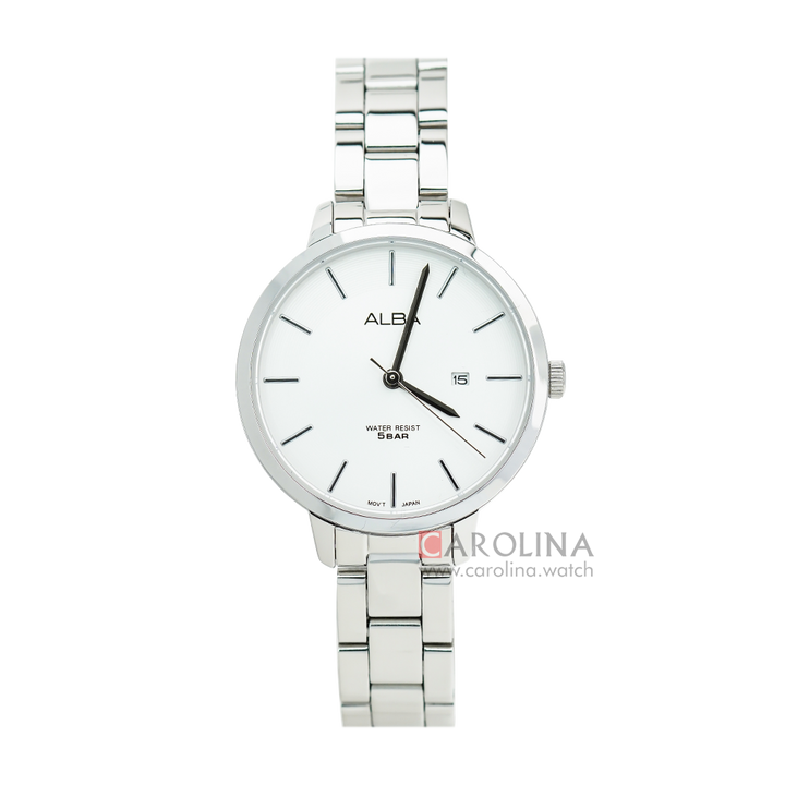 Jam Tangan ALBA Fashion AH7AF9X1 Women White Dial Stainless Steel Strap