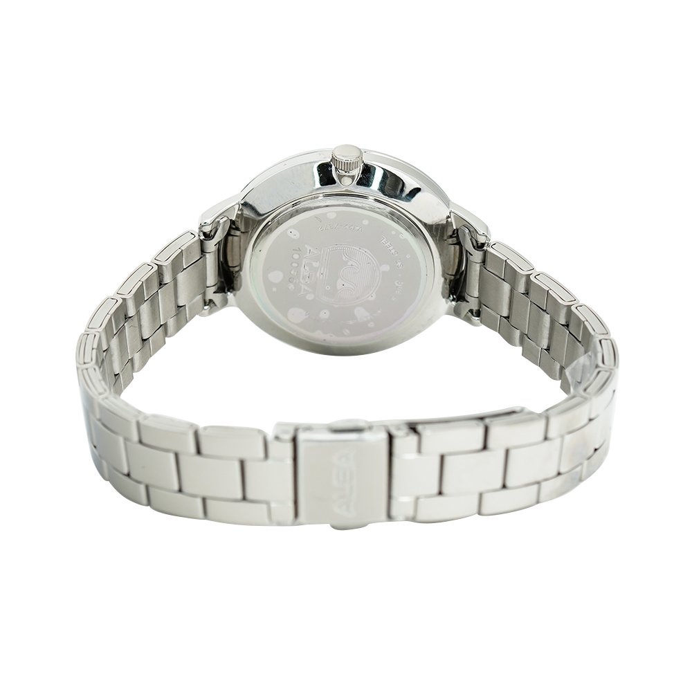 Jam Tangan ALBA Fashion AH7AF9X1 Women White Dial Stainless Steel Strap
