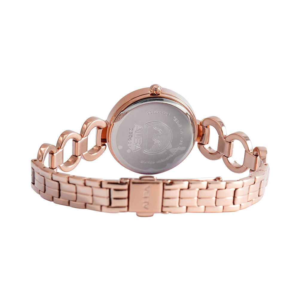 Jam Tangan ALBA Fashion AH7AV4X1 Women Brown Dial Gold Stainless Steel Strap