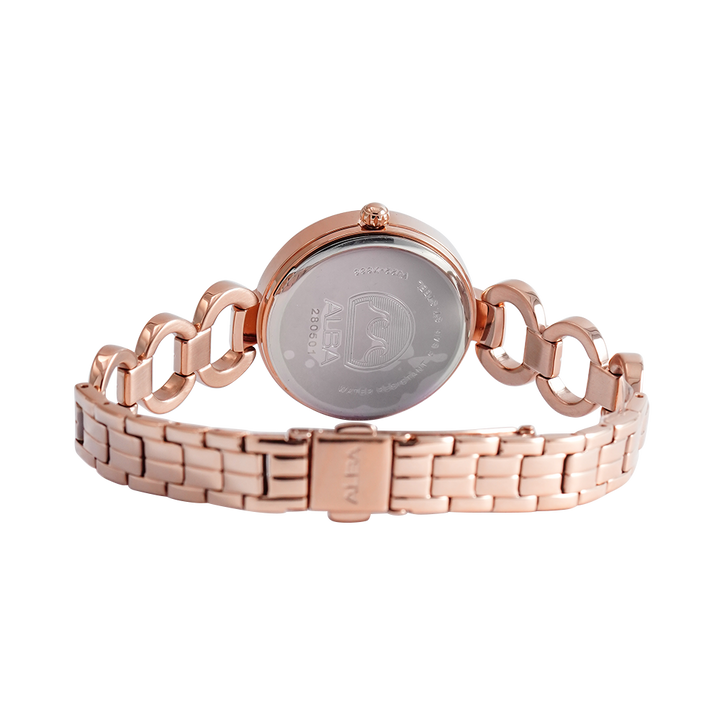 Jam Tangan ALBA Fashion AH7AV4X1 Women Brown Dial Gold Stainless Steel Strap