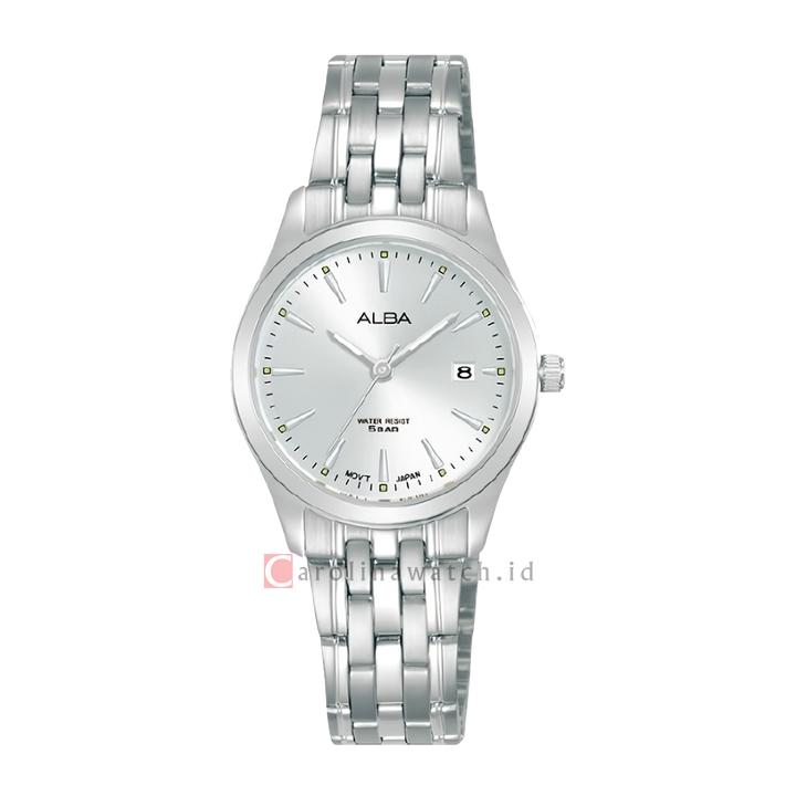 Jam Tangan ALBA AH7BM7X1 Women Silver Dial Stainless Steel Strap