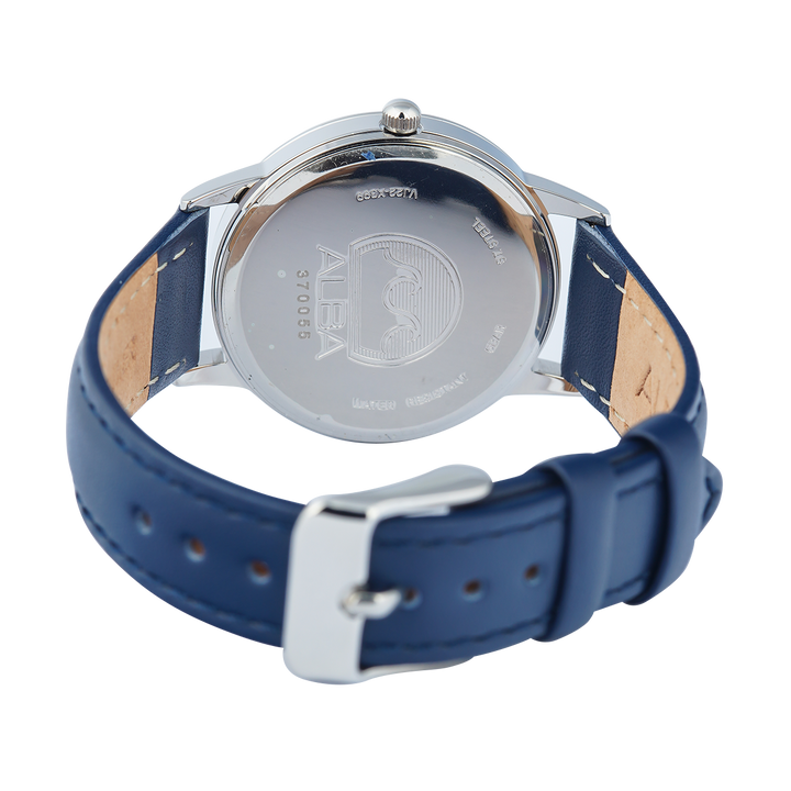 Jam Tangan ALBA Fashion AH7BV5X1 Women Blue Dial Blue Leather Strap