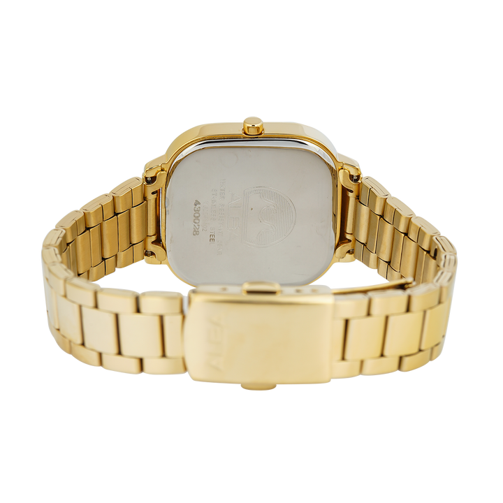 Jam Tangan ALBA Fashion AH7BY8X1 Women Light Champagne Dial Gold Stainless Steel Strap