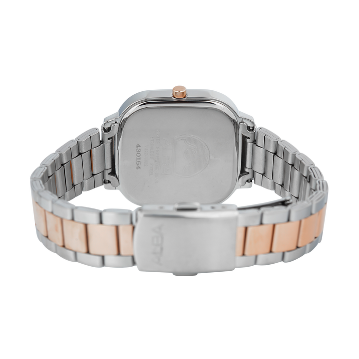 Jam Tangan ALBA Fashion AH7BZ0X1 Women Silver White Dial Dual Tone Stainless Steel Strap