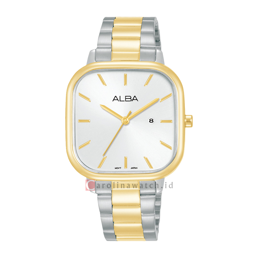 Jam Tangan ALBA Fashion AH7BZ2X1 Women Silver White Dial Dual Tone Stainless Steel Strap