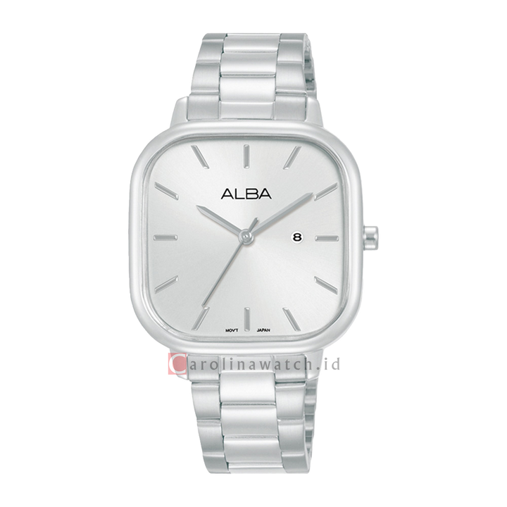 Jam Tangan ALBA Fashion AH7BZ5X1 Women Silver Dial Stainless Steel Strap