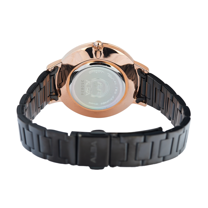 Jam Tangan ALBA Fashion AH7CC4X1 Women Black Dial Black Stainless Steel Strap