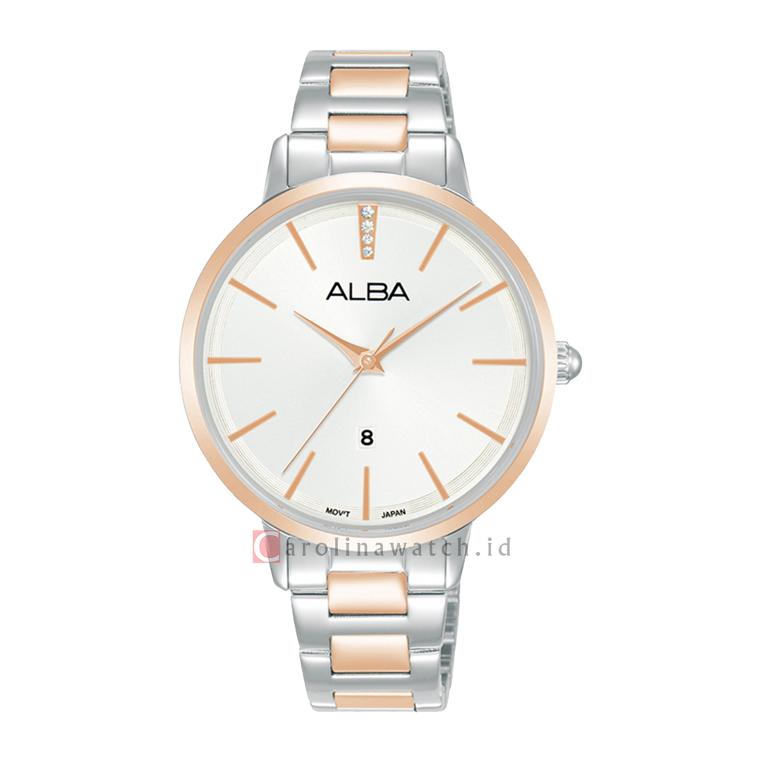 Jam Tangan ALBA Fashion AH7CD0X1 Women Silver Dial Dual Tone Stainless Steel Strap