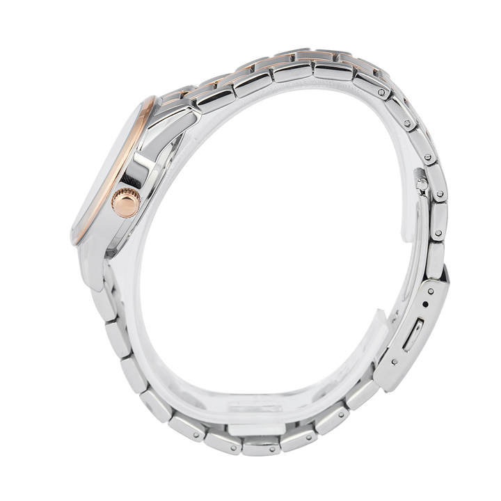 Jam Tangan ALBA Fashion AH7CV2X1 Women Silver White Patterned Dial Stainless Steel Strap