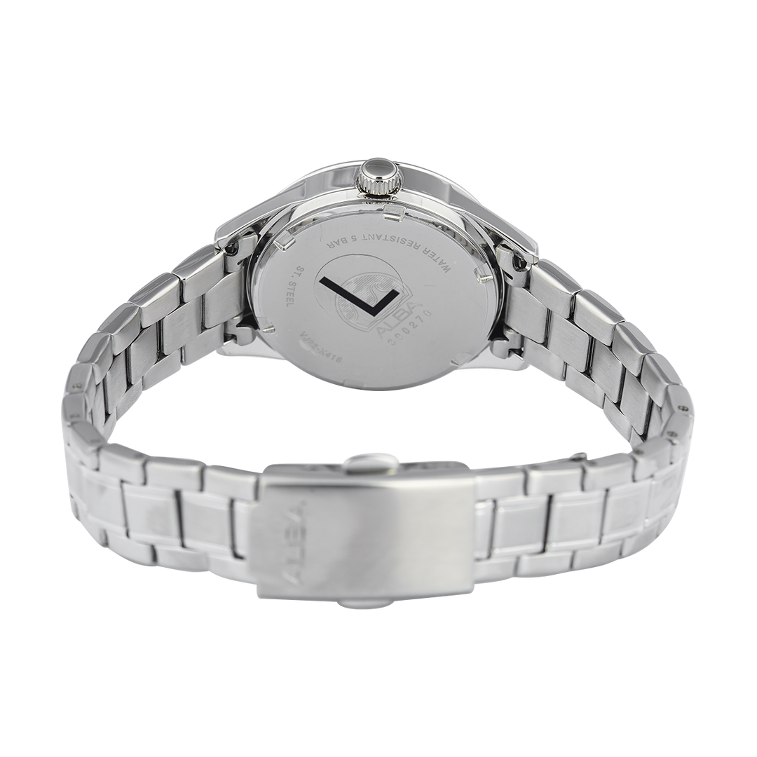 Jam Tangan ALBA Fashion AH7CV3X1 Women Green Patterned Dial Stainless Steel Strap