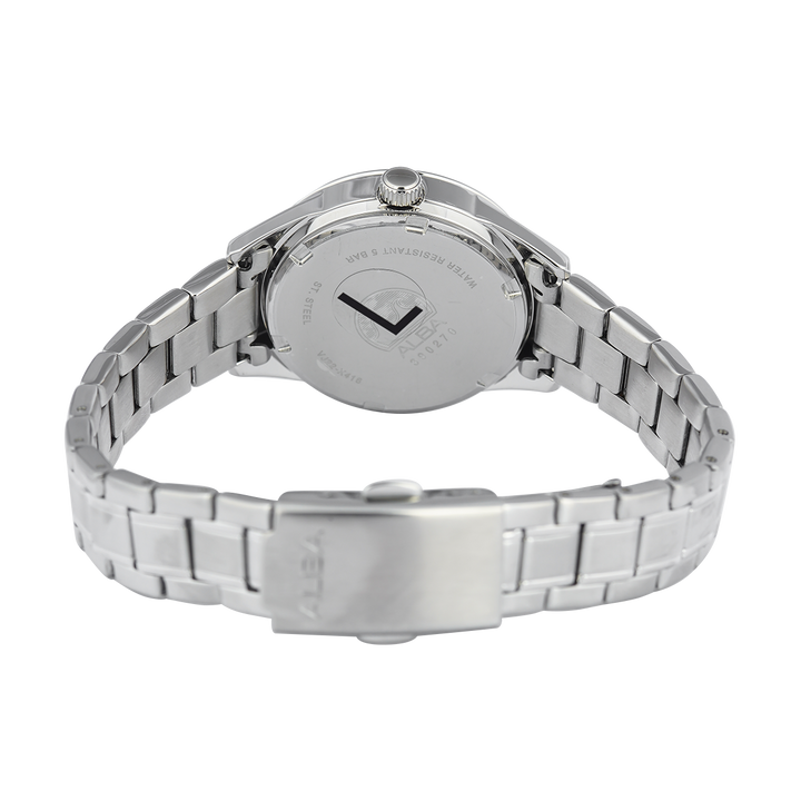 Jam Tangan ALBA Fashion AH7CV3X1 Women Green Patterned Dial Stainless Steel Strap