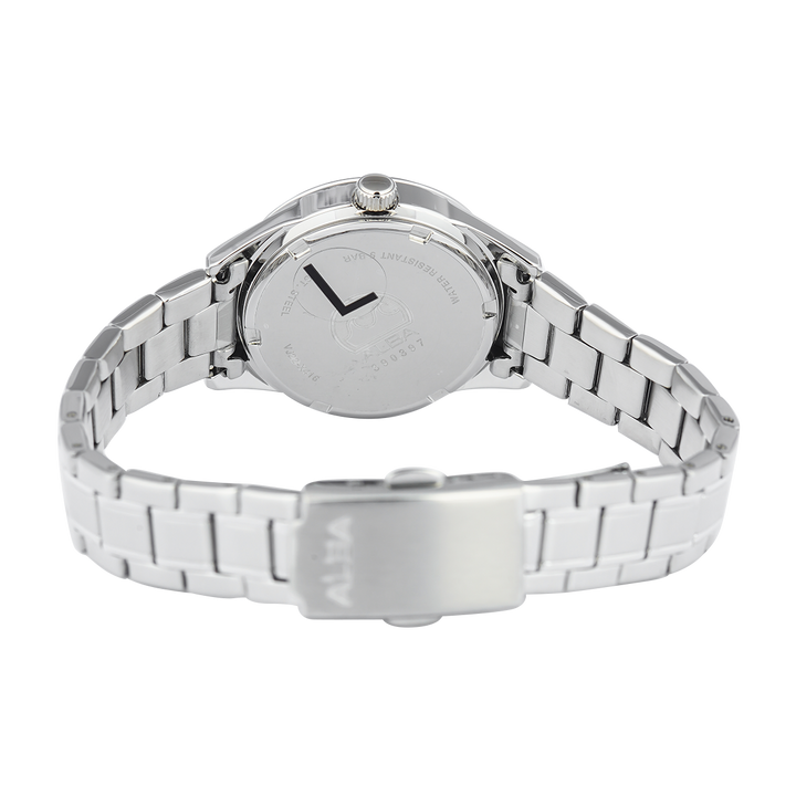 Jam Tangan ALBA Fashion AH7CV5X1 Women Grey Patterned Dial Stainless Steel Strap