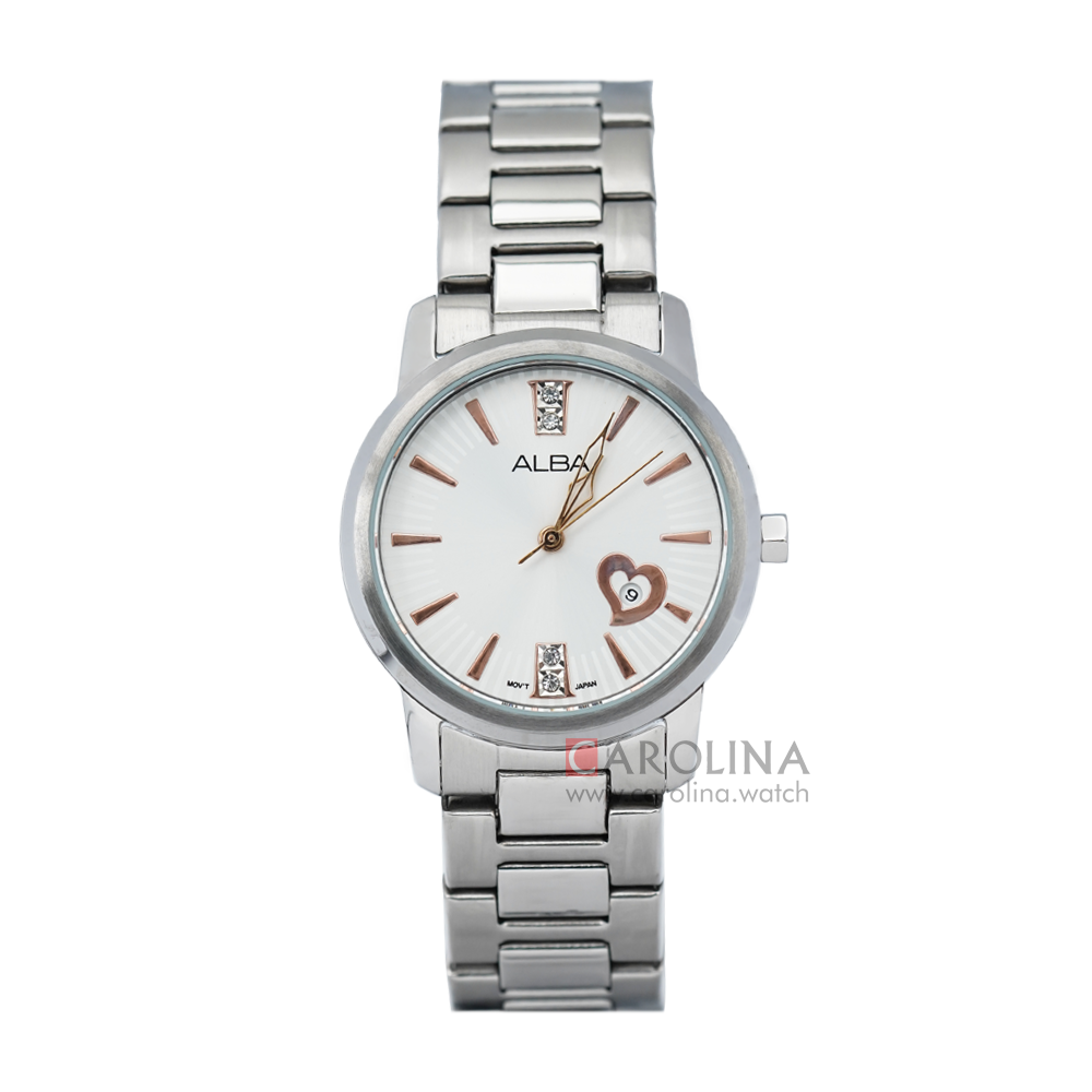 Jam Tangan ALBA AH7D47X1 Women Silver Dial Stainless Steel Strap