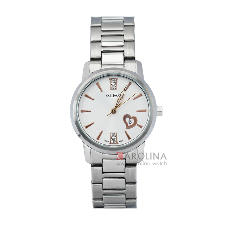 Jam Tangan ALBA AH7D47X1 Women Silver Dial Stainless Steel Strap