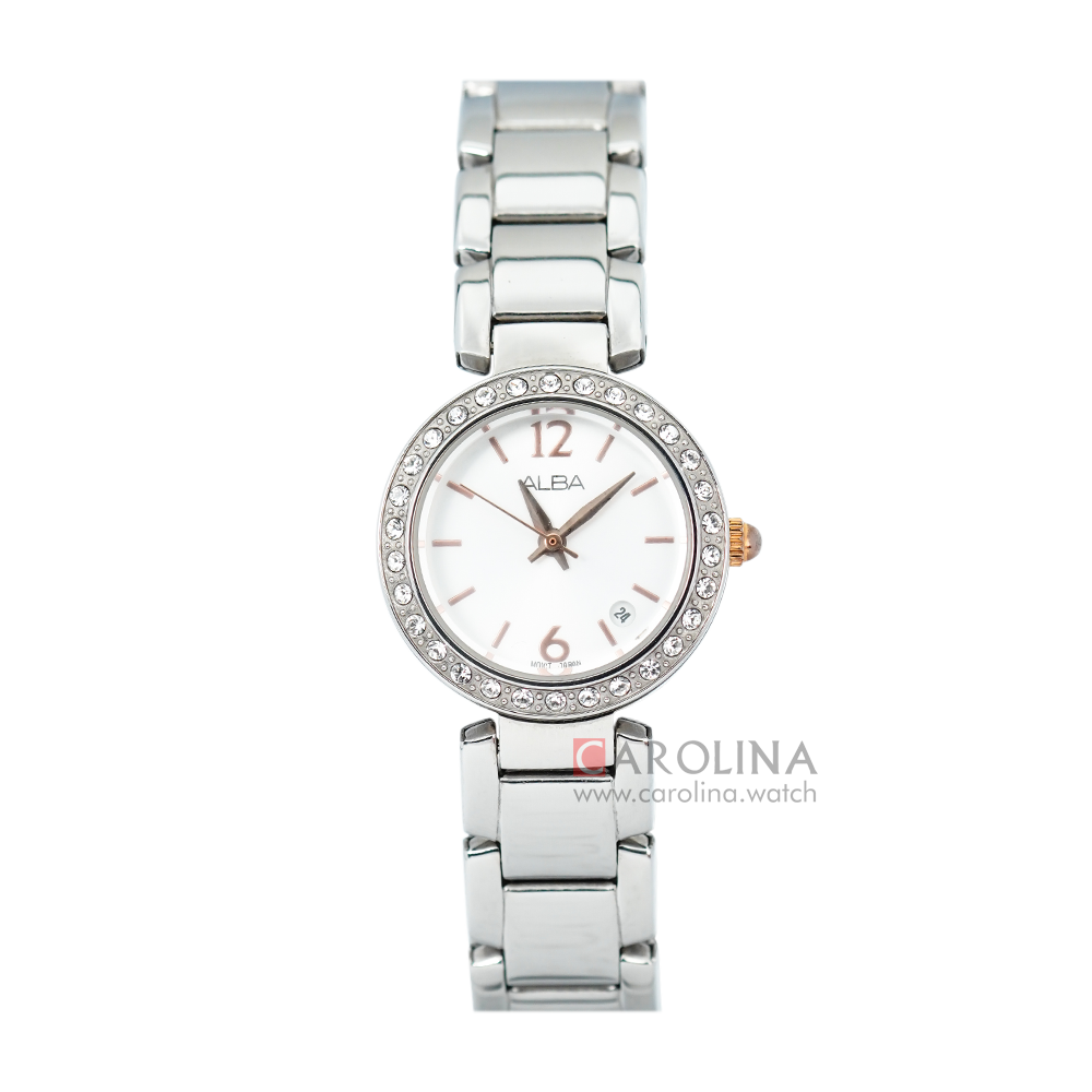 Jam Tangan ALBA AH7D61X1 Women White Dial Stainless Steel Strap