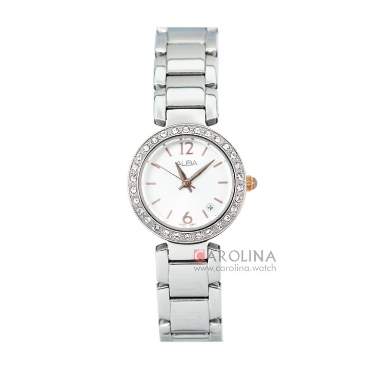 Jam Tangan ALBA AH7D61X1 Women White Dial Stainless Steel Strap