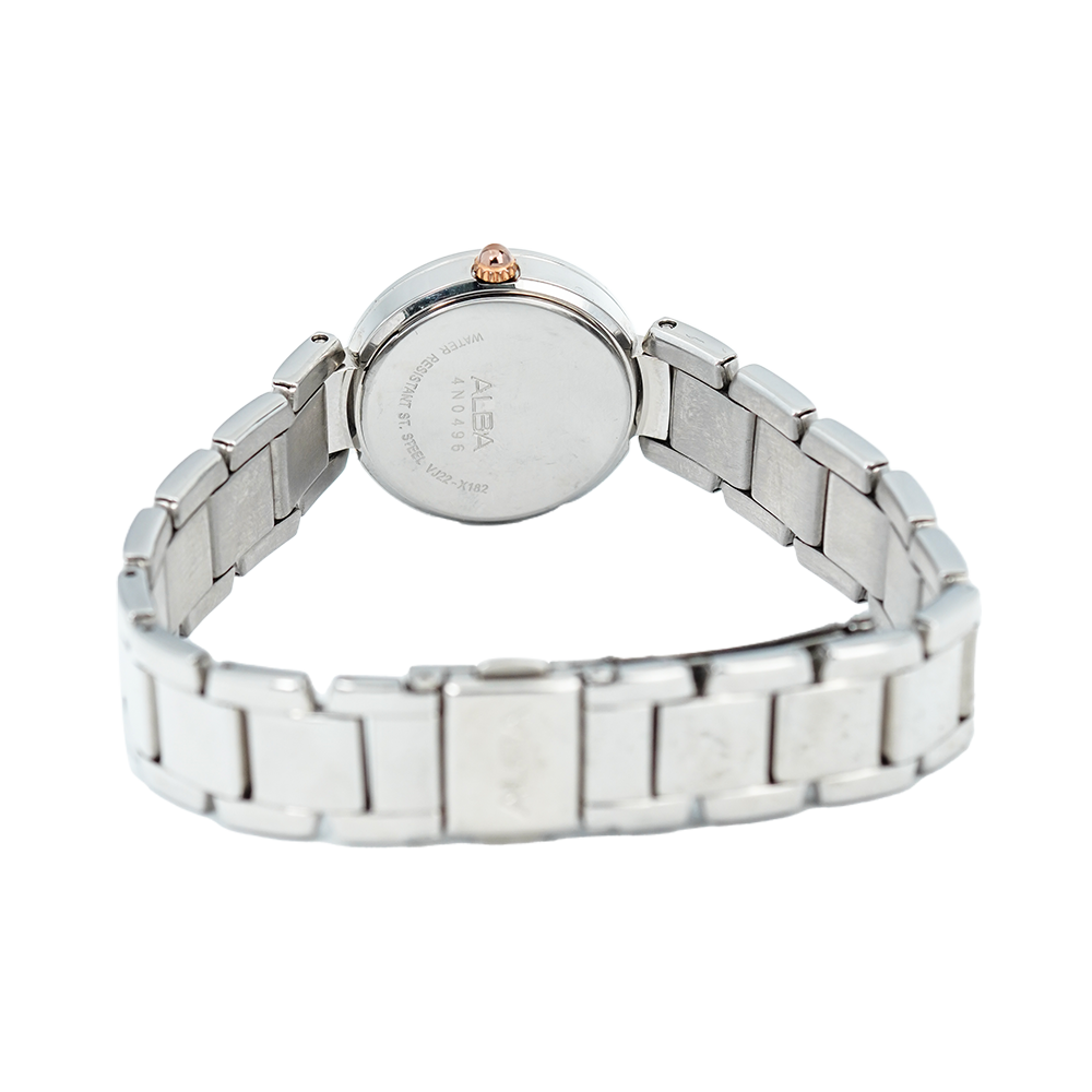 Jam Tangan ALBA AH7D61X1 Women White Dial Stainless Steel Strap
