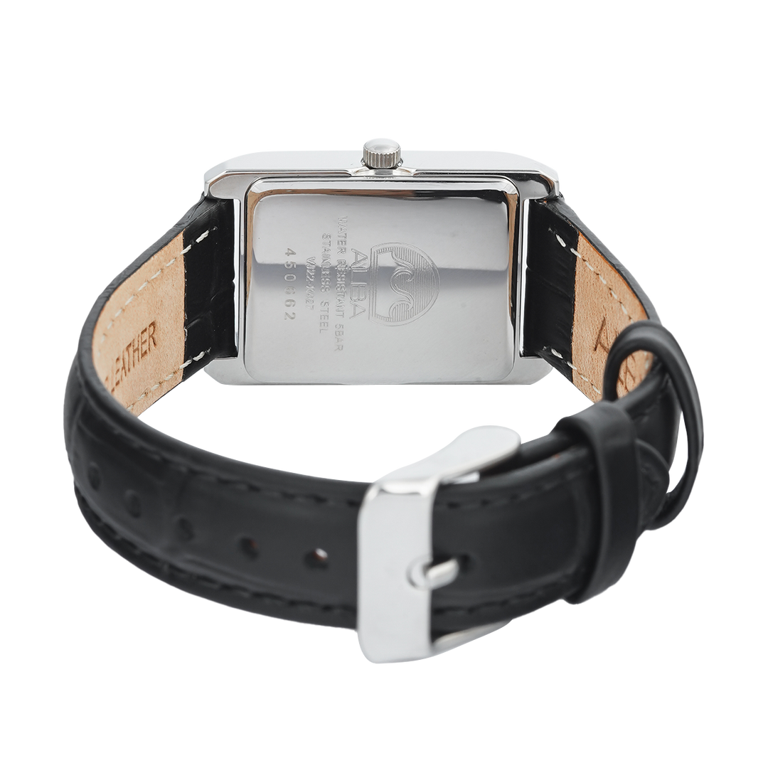 Jam Tangan ALBA AH7DH5X1 Women Black Dial Black Leather Strap