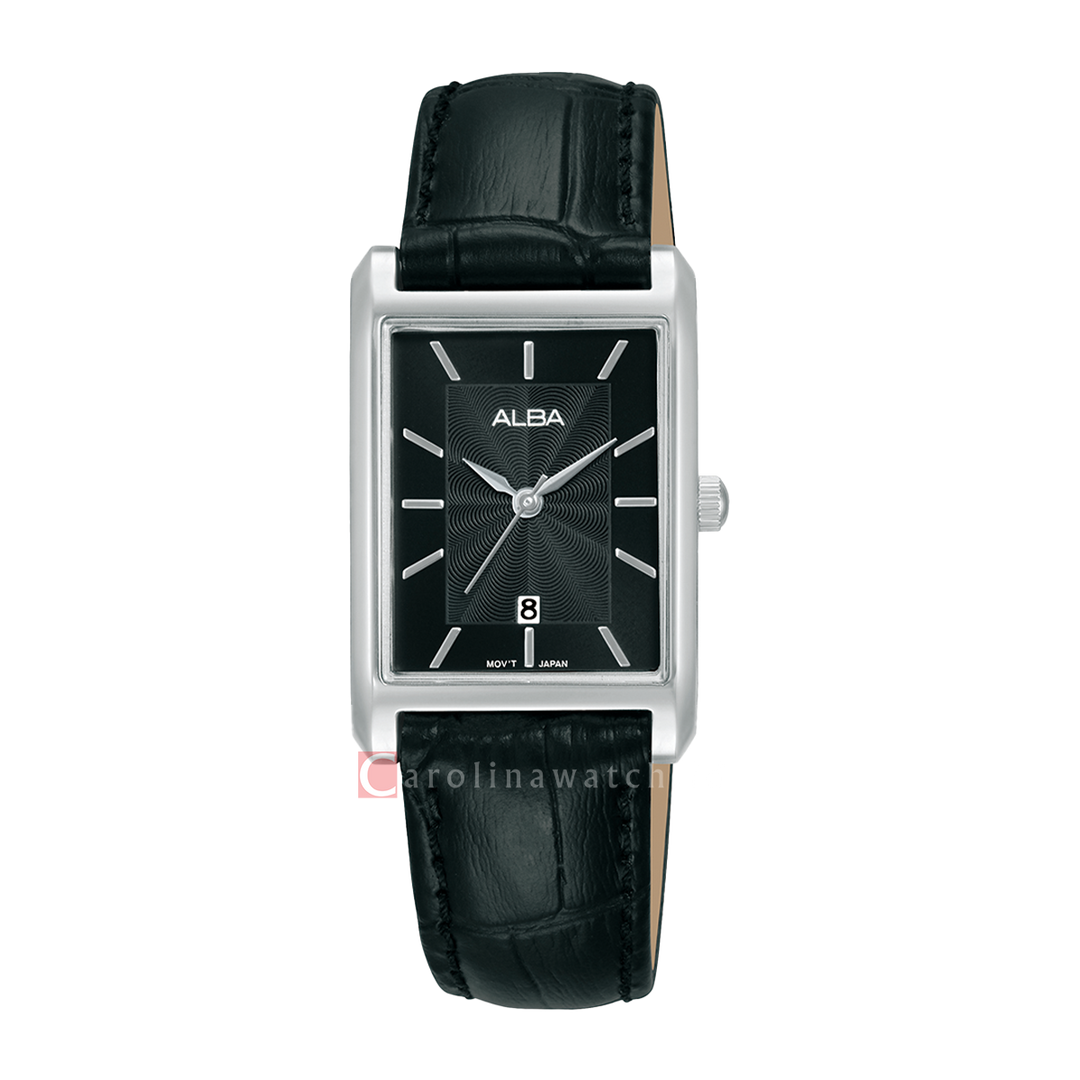 Jam Tangan ALBA AH7DH5X1 Women Black Dial Black Leather Strap