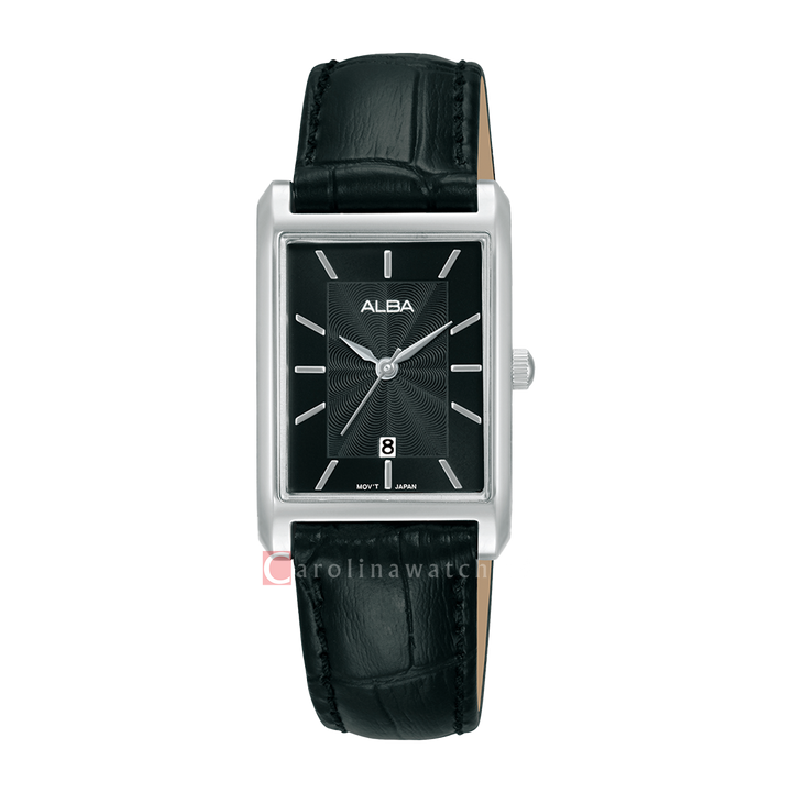 Jam Tangan ALBA AH7DH5X1 Women Black Dial Black Leather Strap