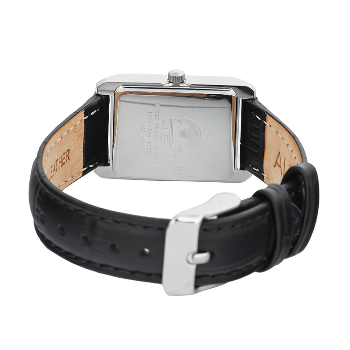 Jam Tangan ALBA AH7DH7X1 Women Silver Dial Black Leather Strap