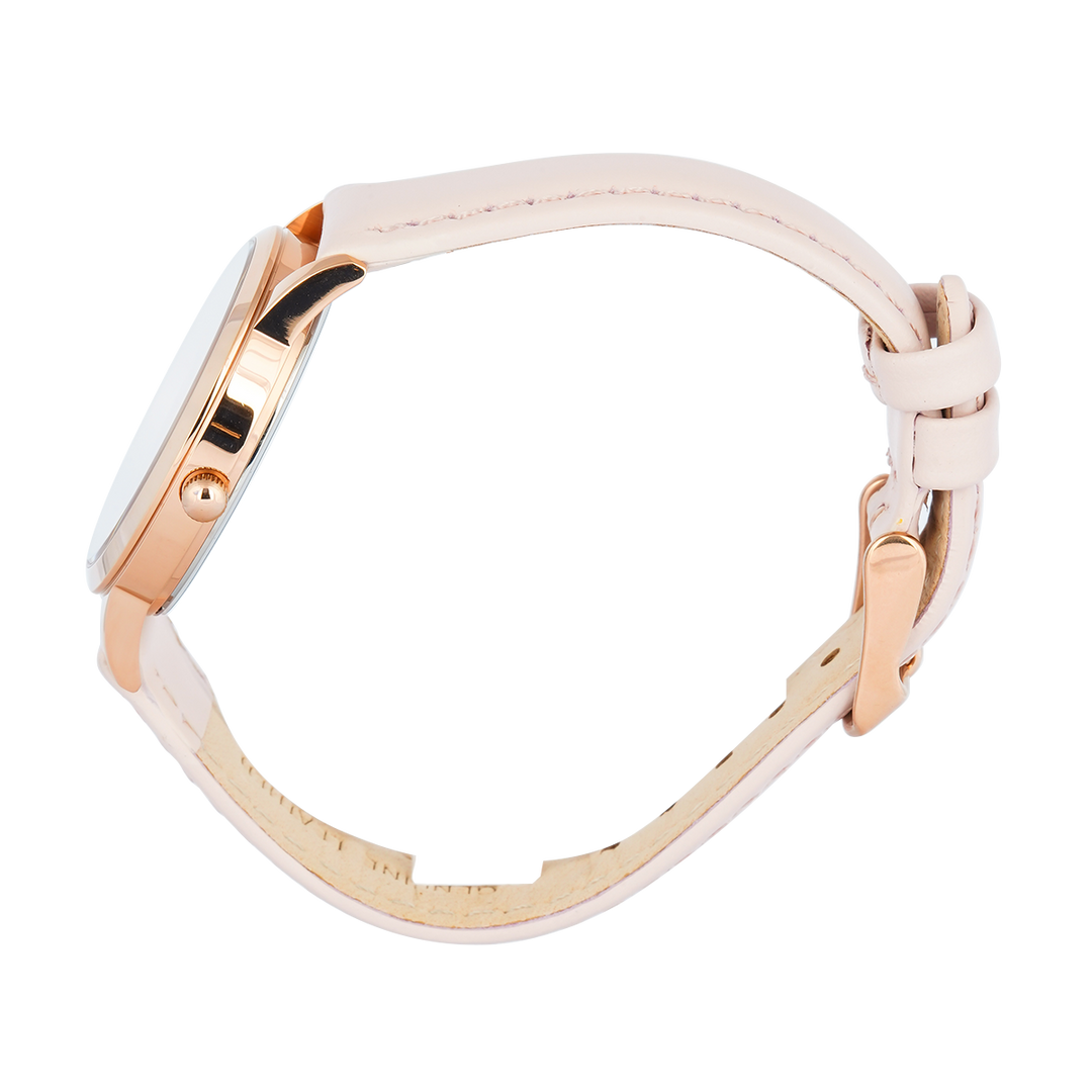 Jam Tangan ALBA AH7DJ0X1 Women Light Pink Dial Light Pink Leather Strap