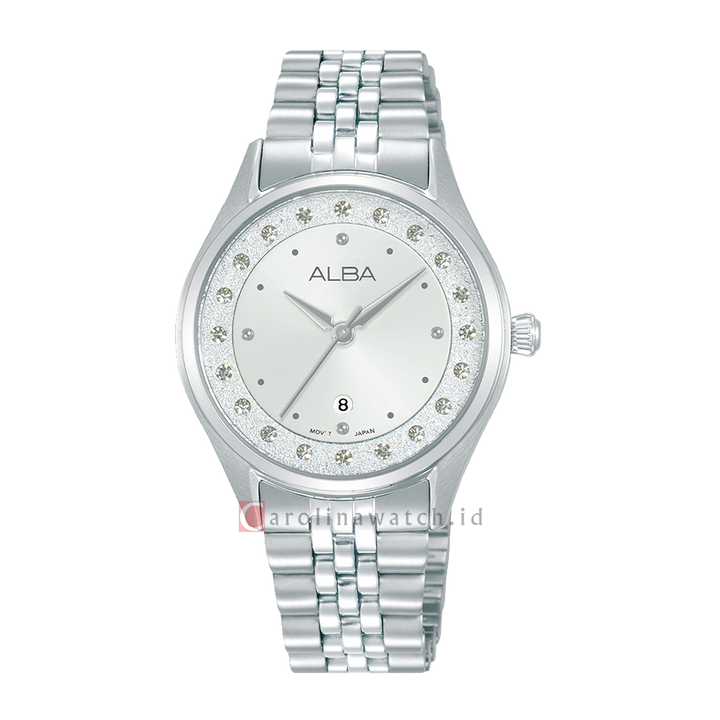 Jam Tangan ALBA AH7DZ7X1 Women Silver Dial Stainless Steel Strap