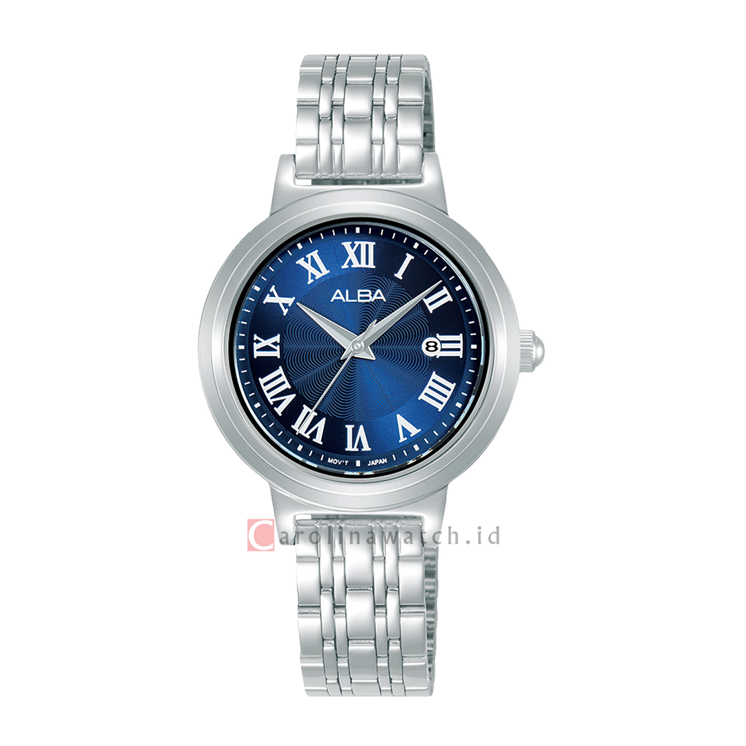 Jam Tangan ALBA AH7EB3X1 Women Blue Dial Stainless Steel Strap