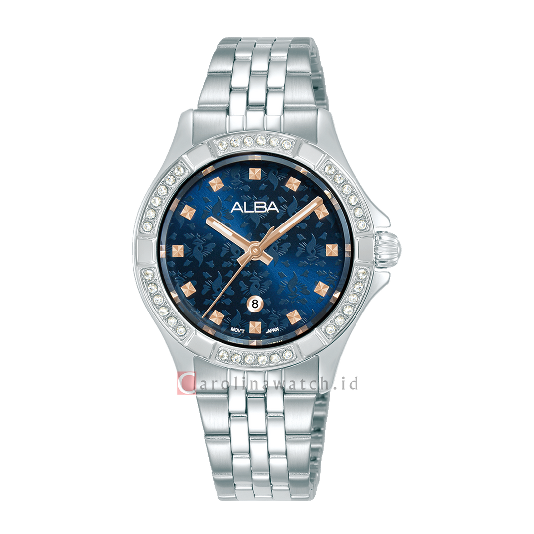 Jam Tangan ALBA Signa AH7ED9X1 Women Blue Dial Stainless Steel Strap