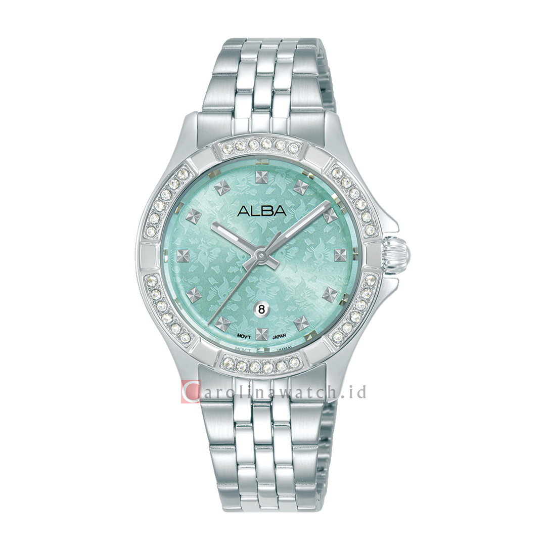 Jam Tangan ALBA Signa AH7EE3X1 Women Light Blue Dial Stainless Steel Strap