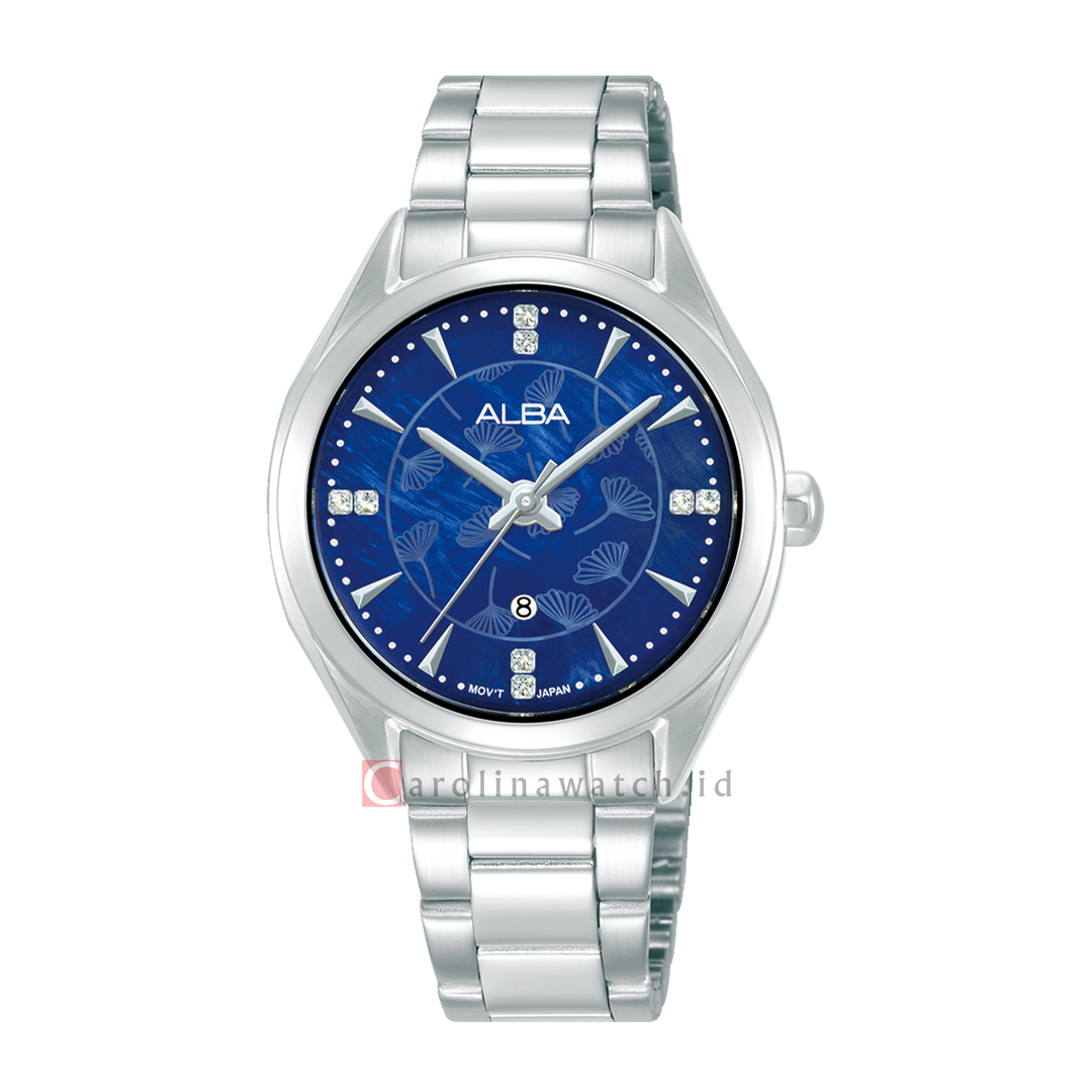 Jam Tangan ALBA Fashion AH7EK5X1 Women Blue MOP Dial Stainless Steel Strap