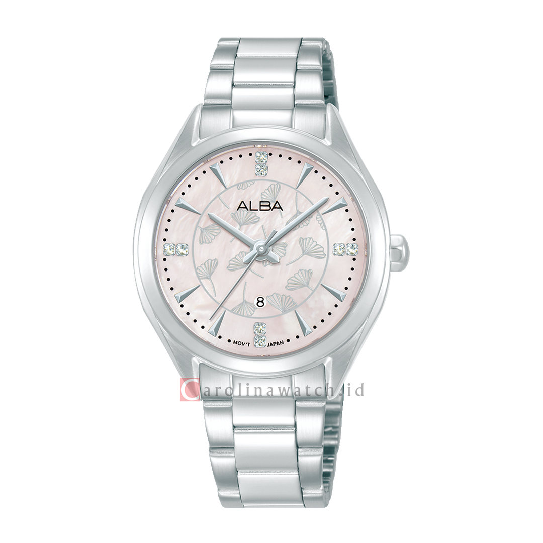 Jam Tangan ALBA Fashion AH7EK7X1  Women Light Pink MOP Dial Stainless Steel Strap