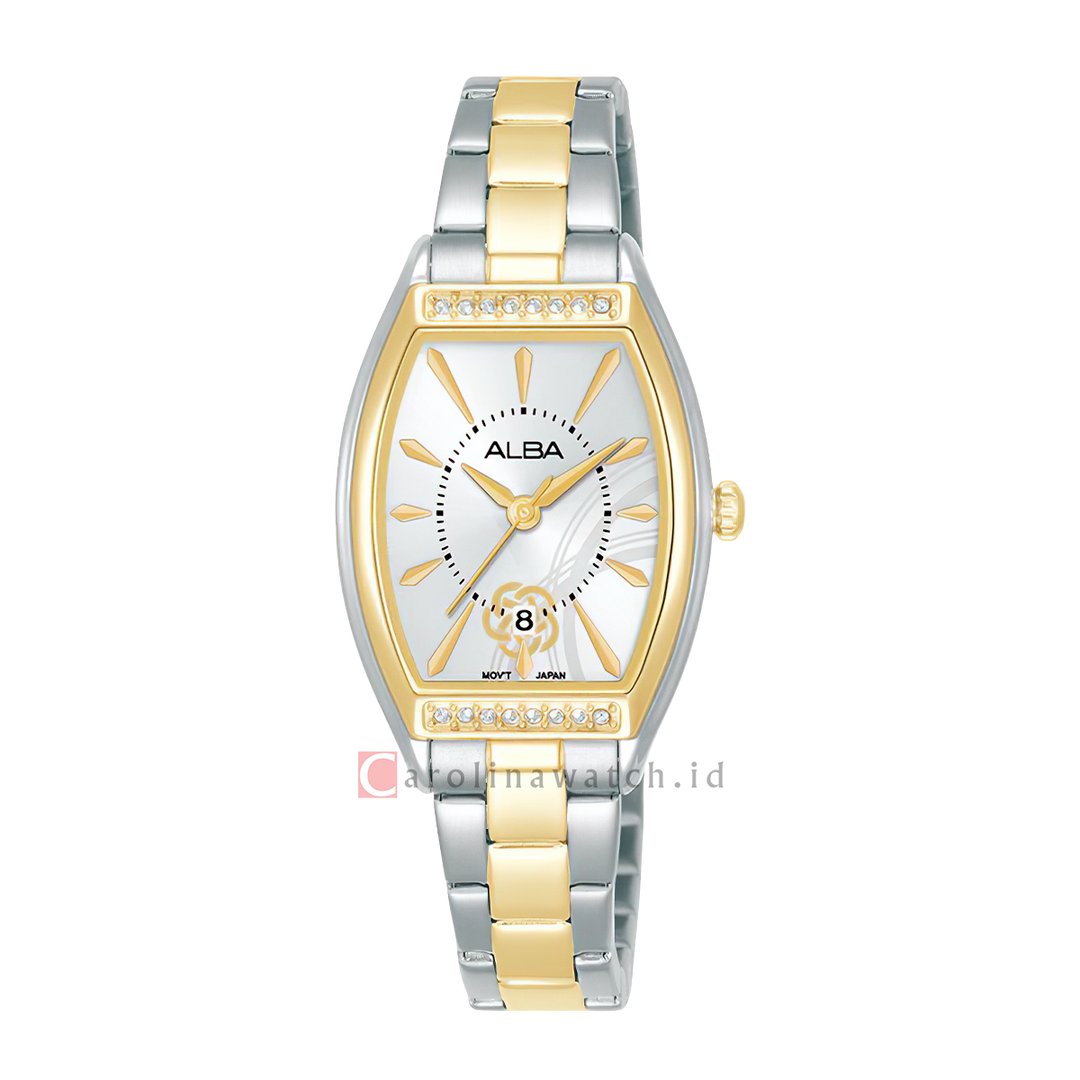 Jam Tangan ALBA AH7EQ8X1 Women Silver Dial Dual Tone Stainless Steel Strap