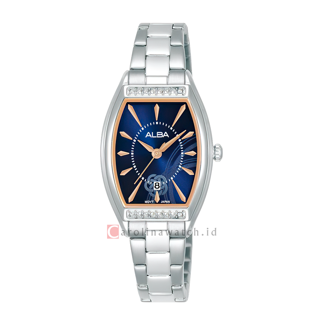 Jam Tangan ALBA AH7EQ9X1 Women Blue Dial Stainless Steel Strap