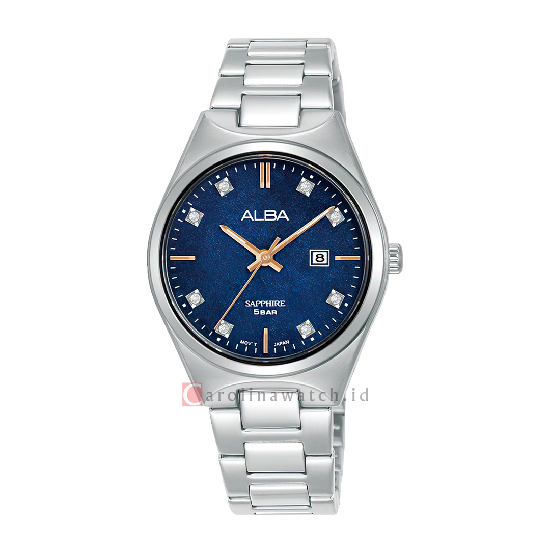 Jam Tangan ALBA AH7ER7X1 Women Blue Dial Stainless Steel Strap