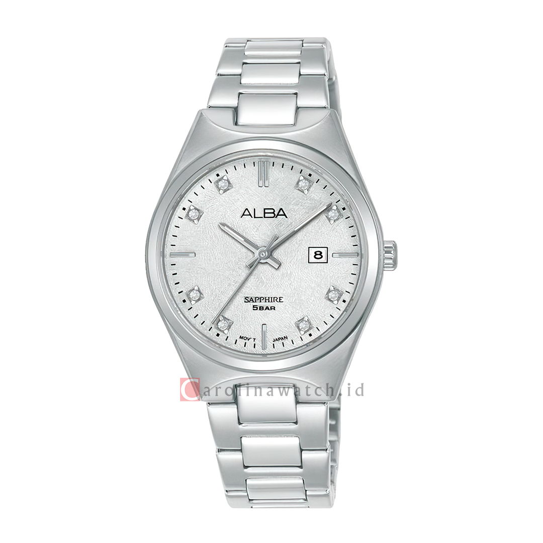 Jam Tangan ALBA AH7ES5X1 Women Silver White Dial Stainless Steel Strap