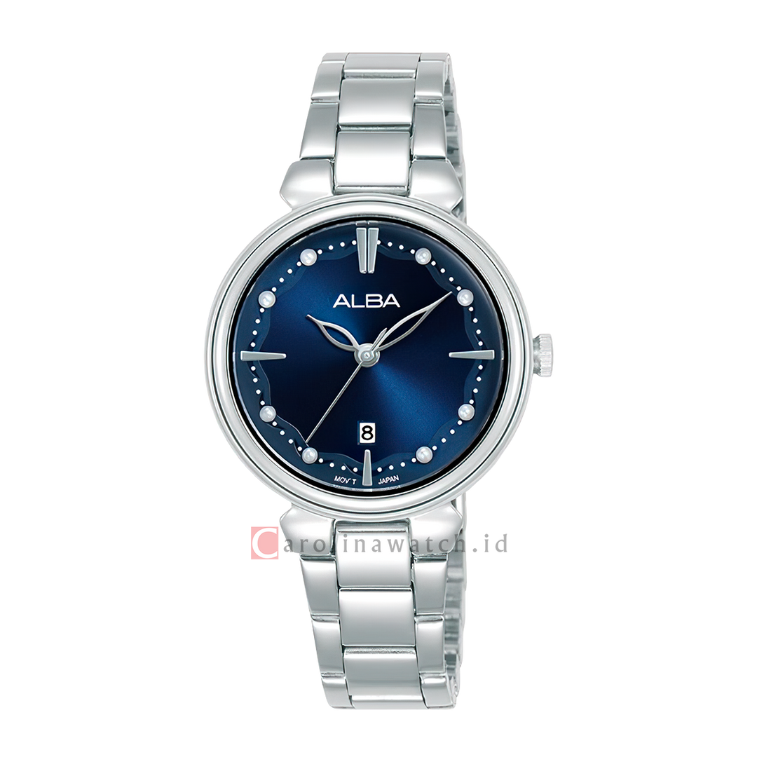 Jam Tangan ALBA AH7EV9X1 Women Blue Dial Stainless Steel Strap