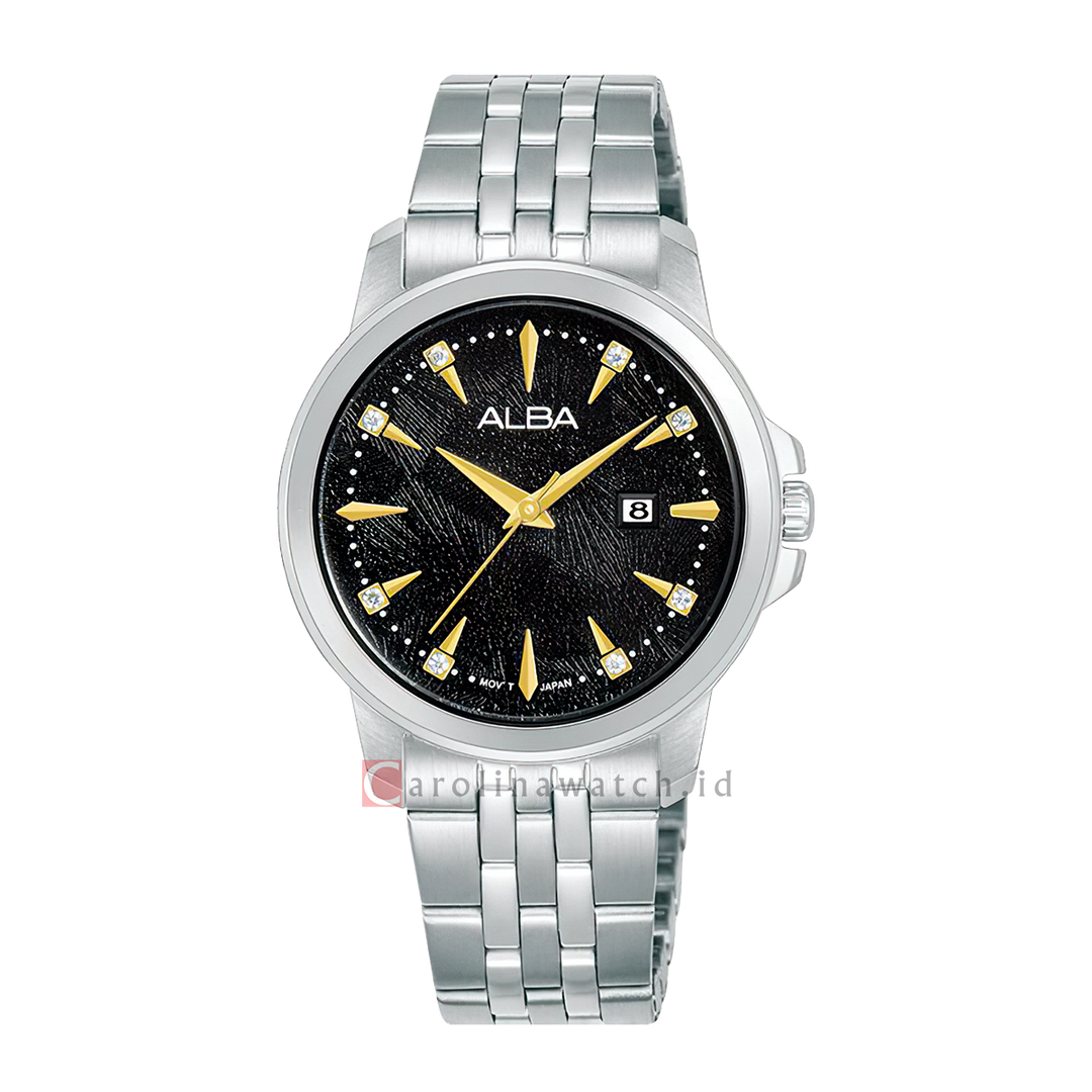 Jam Tangan ALBA AH7EX9X1 Women Black Dial Stainless Steel Strap