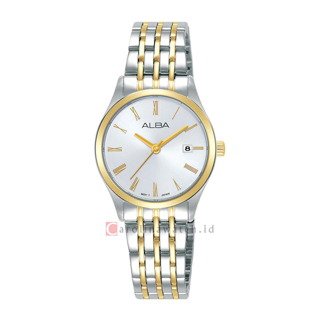 Jam Tangan ALBA AH7EZ2X1 Women Silver Dial Dual Tone Stainless Steel Strap