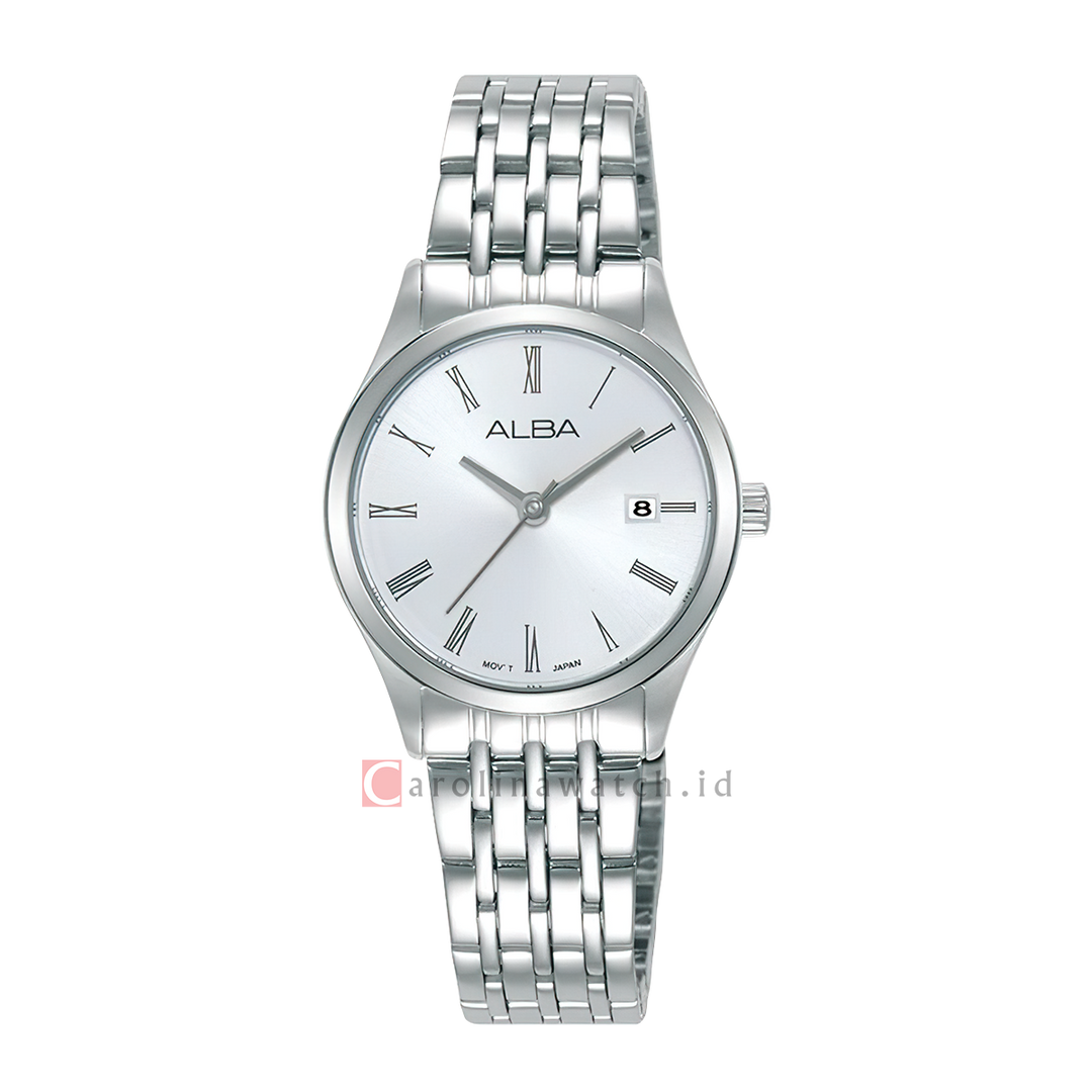 Jam Tangan ALBA AH7EZ3X1 Women Silver Dial Stainless Steel Strap