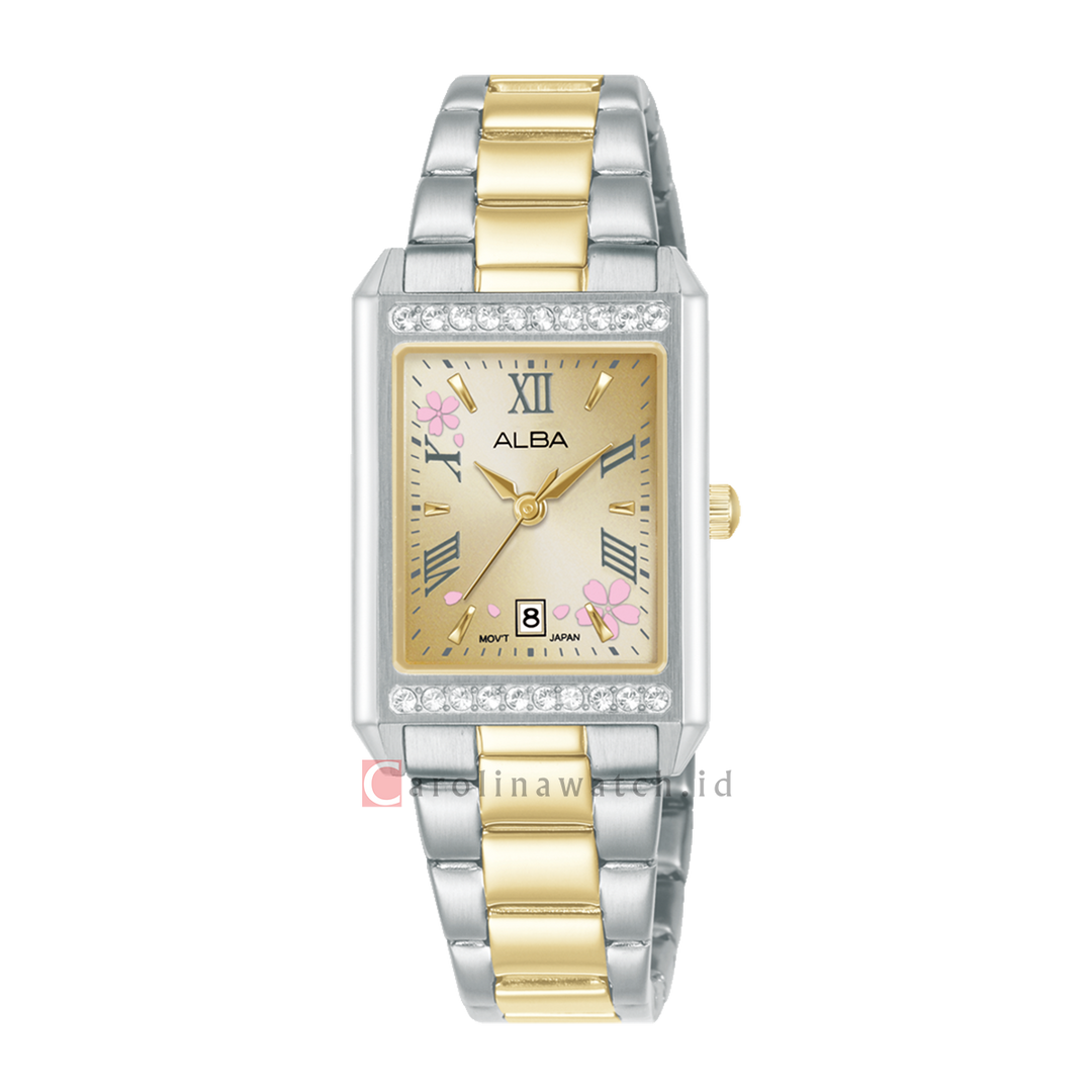 Jam Tangan AH7EZ9X1 Women Gold Gradation Dial Dual Tone Stainless Steel Strap