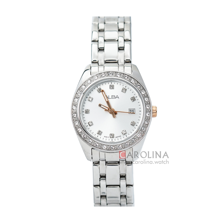 Jam Tangan ALBA AH7F79X1 Women White Dial Stainless Steel Strap