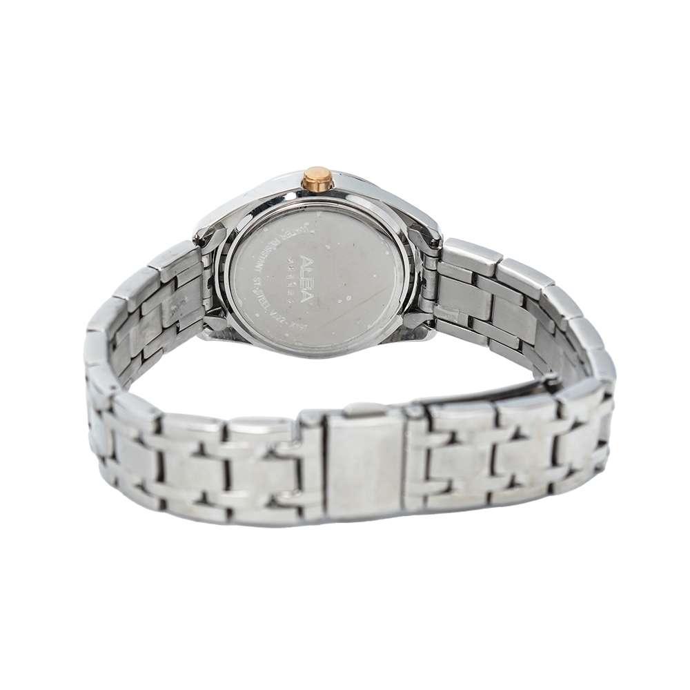 Jam Tangan ALBA AH7F79X1 Women White Dial Stainless Steel Strap
