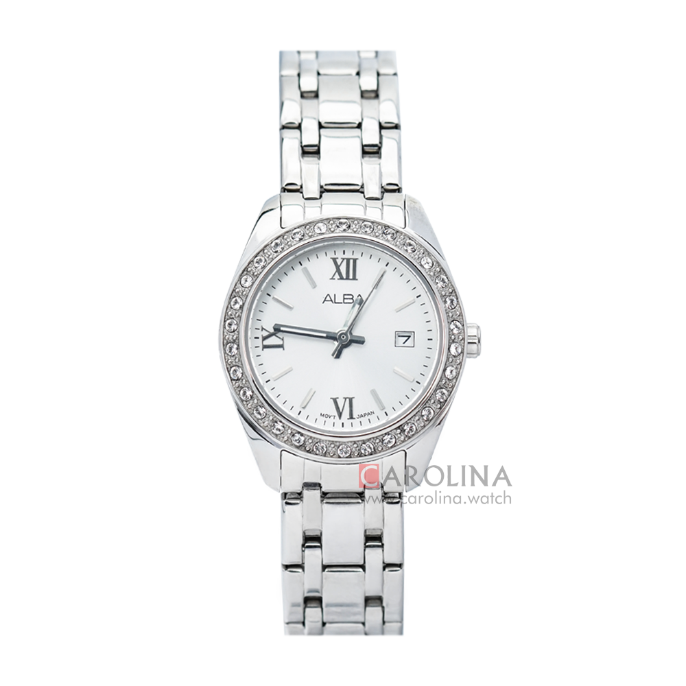 Jam Tangan ALBA AH7F93X1 Women White Dial Stainless Steel Strap